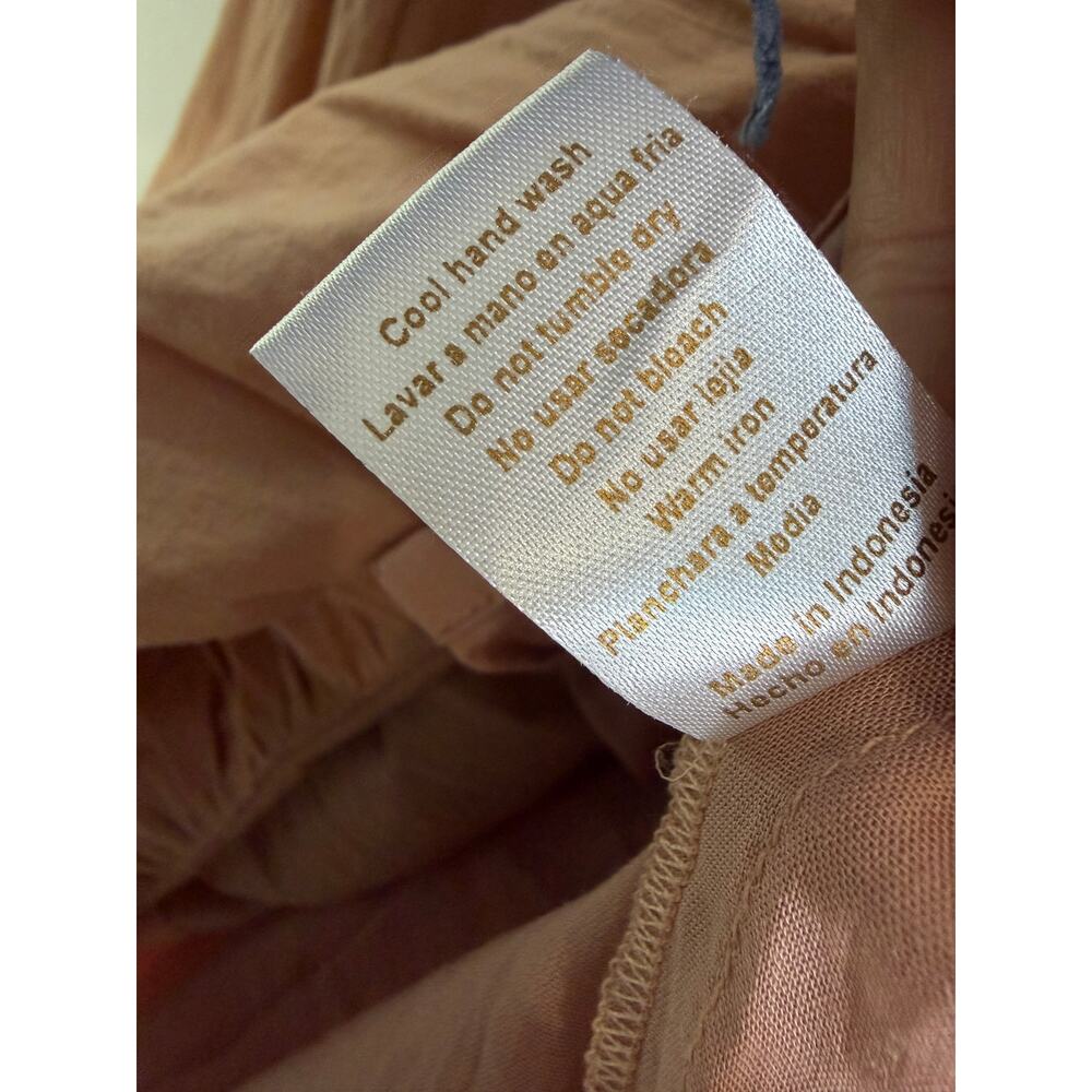 Pampelone Perle Midi Dress Beige Peachy Cotton Tiered Resort Beach Size Medium - Picture 5 of 8